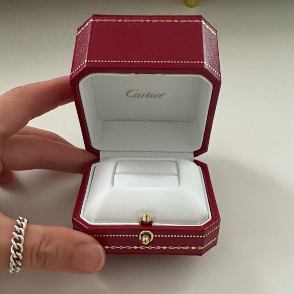 Cartier Burgundy and White Jewelry Box